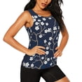thumbnail image 2 of Gaeub Cherry Blossoms on Navy Background Women's Workout Tank Tops Lightweight Sleeveless Shirts for Women for Athletic Running Tennis Yoga - Medium, 2 of 9