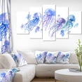thumbnail image 3 of Design Art Blue Purple Jellyfish Group Canvas Print, 3 of 3