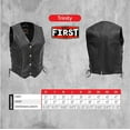 thumbnail image 3 of First Mfg Co - Trinity - Women's Motorcycle Biker Riding Black Leather Vest - 4X Large - Side Lacing, 3 of 4