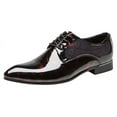 thumbnail image 2 of Santimon Men Oxford Dress Shoes Brogue Floral Patent Leather Casual Formal Business Derby Shoes Red 8 US, 2 of 8