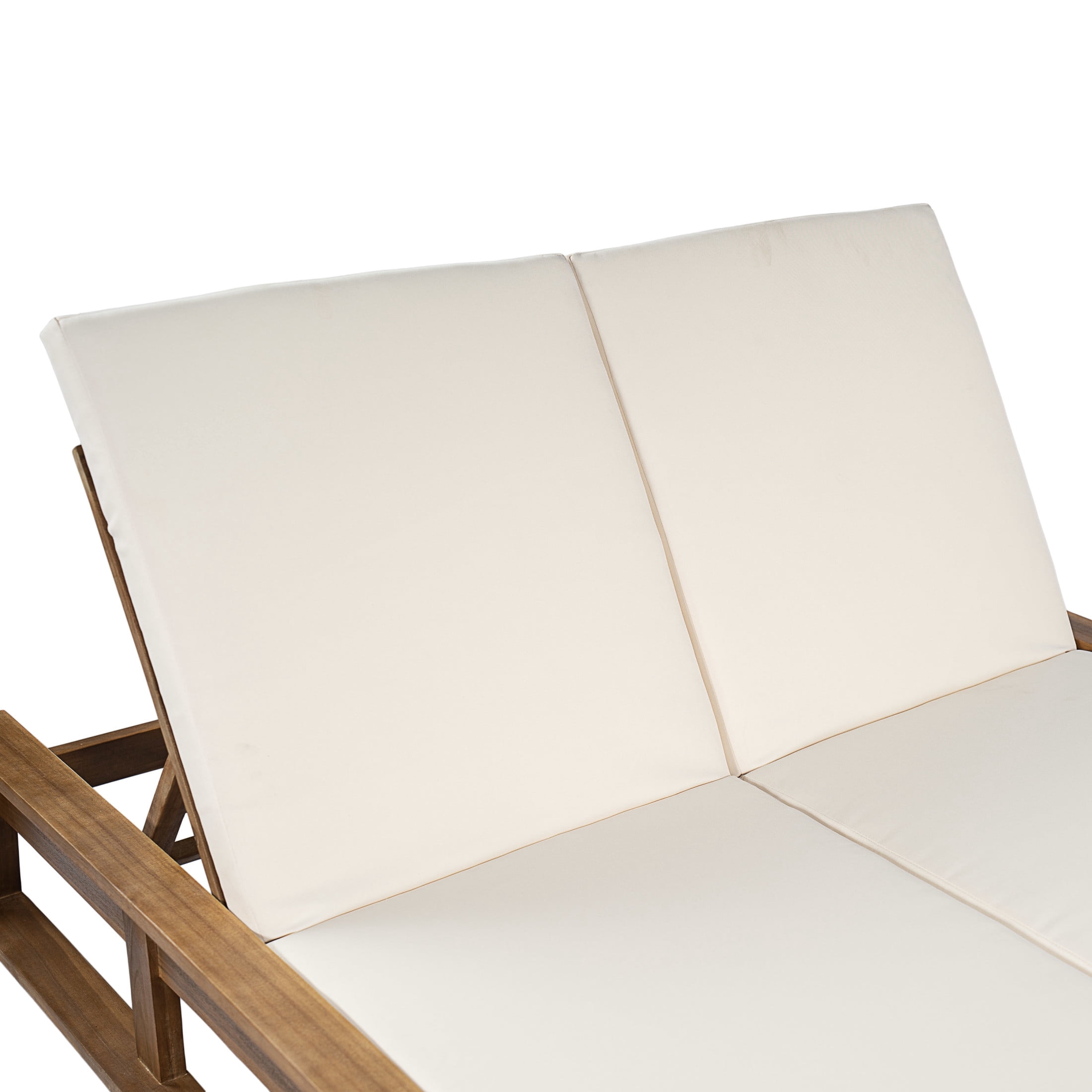 Christopher Knight Home Outdoor Double Chaise Lounges with Adjustable Backrests, Set of 2, Natural + Beige