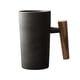 thumbnail image 4 of Mugs Ceramics Retro Stoneware 201-300ml, Hand Made Coffee Mug Wooden Handle, Family Office Home Use, Ceramic Stoneware Wooden Handle, Kitchen Dining Room Decor, Portable Coffee Mug, For, 4 of 8