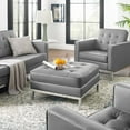 thumbnail image 4 of Modway Loft Tufted Upholstered Faux Leather Ottoman in Silver and Gray, 4 of 4