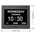 thumbnail image 3 of Digital Calendar Alarm Clock with 8 "Large Display, am Pm, 5 Alarms, Dementia Clocks Electronic LED Desk Calendar Alarm Clock for Seniors Perpetual Calendar, 3 of 9