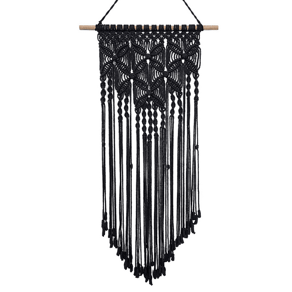 Handcrafted Macrame, Natural Cotton Ropes Fringe Wall Hanging For Bohemian Wall Art And Multi-purpose Decor
