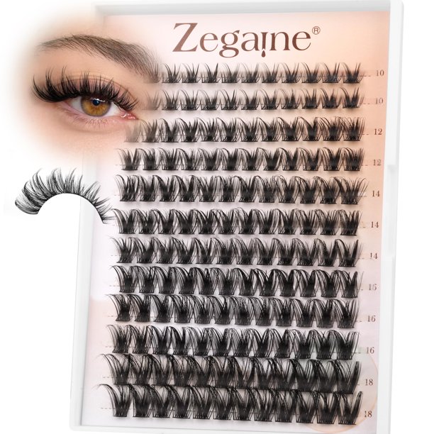Extensiones de pestañas Zegaine Wispy Lash Clusters Natural, 144 unidades