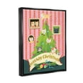 thumbnail image 3 of Meowy Christmas Cat Tree Holiday Graphic Art Jet Black Framed Art Print Wall Art, 3 of 6
