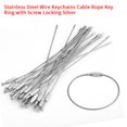 thumbnail image 2 of Wire Keychain 20Pcs 5.9Inch Stainless Steel Cable Rope Key Ring Loops with Screw Locking for Outdoor Hiking Home Car Keys, 2 of 9