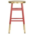 thumbnail image 2 of SAFAVIEH Emery Mid-Century Dipped Gold Leaf Counter Stool with Footrest, Red, 2 of 6