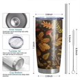 thumbnail image 6 of 20oz Tumblers Autumn Leaves and Fall Mushrooms Pattern Stainless Steel Vacuum Insulated Double Wall Travel Tumbler Cups Mug with Lid and Straw,Cleaning Brush for Cold & Hot Drinks, 6 of 7