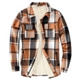 thumbnail image 6 of Womens Flannel Plaid Shacket Jacket Fleece Sherpa Lined Button Down Tartan Trench with Pocket Fashion Coat, 6 of 6