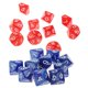 thumbnail image 1 of Dados de acrílico Zulema 20 caras D10 muere D RPG accesorios de juego rojo y azul, 1 of 8
