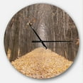 thumbnail image 1 of DesignArt Yellow Road through Fall Forest Large Wall Clock, 1 of 2
