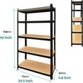 Black Shelves 5 Tier Boltless Garage Shelving Storage Racking