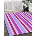 thumbnail image 3 of Ahgly Company Tapis d'Intérieur Lavable en Machine Carré Transitionnel Rose Néon, 5 Pieds Carré, 3 of 7