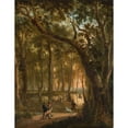 thumbnail image 2 of Jan Hackaert 19x24 Black Ornate Framed Double Matted Museum Art Print Titled: Deer Hunt in a Forest (After 1660), 2 of 5