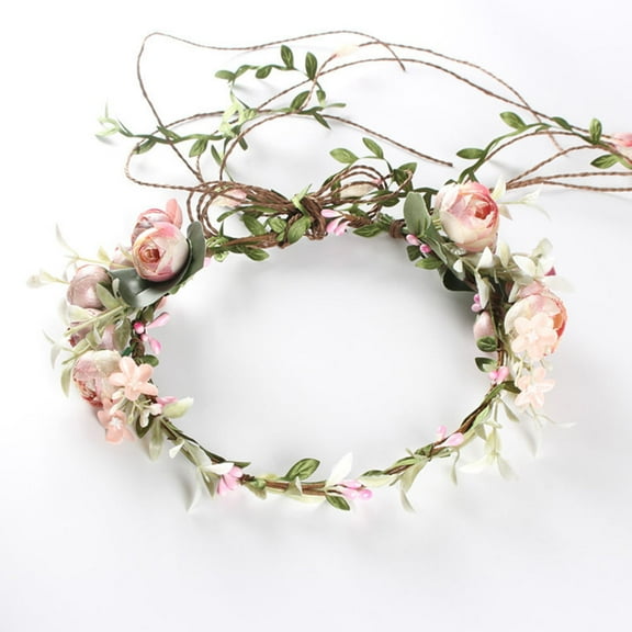 CTIRCHIU Bridal Hair Headdress Pink Textile 1Pc