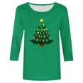 thumbnail image 4 of XIAOCHA Womens T-Shirts Christmas Tree Print Crew Neck Pullover Tees Shirt Long Sleeves Loose Fit Tees Christmas Holiday Wear, 4 of 5
