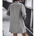 thumbnail image 2 of NAYTOAO Women Stand Collar Mid Length Open Coat with Zipper Pockets, 2 of 6