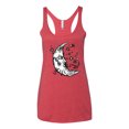 thumbnail image 2 of Wild Bobby Crescent Moon Astrology Puff Print Fashion Tri-Blend Racerback Tank Top, Vintage Red, Small, 2 of 6