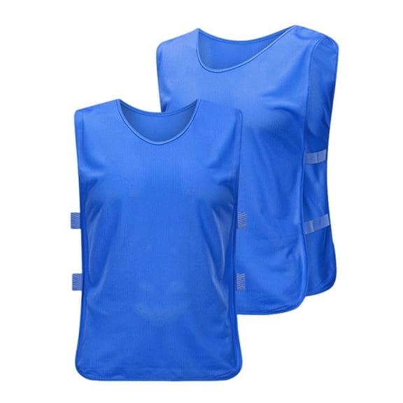 ZACPNCV Kids Mesh Scrimmage Training Vest High Visibility Quick Release Sides Elastic Training Pinnie Vest Reversible Basketball Football Pinny for Boys Girls C-Blue