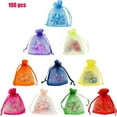 thumbnail image 1 of Package Organza Gifts Bags, 6x9" 100pcs, Sheer Jewelry Pouches Candy Drawstring Bags Small Sachet, 1 of 7