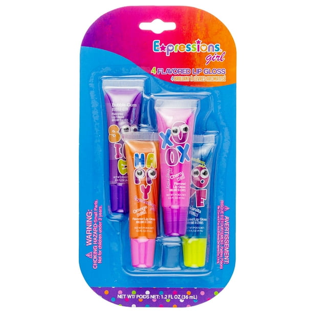 Expressions Girl Googly Eye Lip Gloss, Bubblegum, Orange, Cherry
