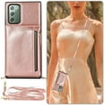 thumbnail image 2 of case for Samsung Galaxy Note 20 Ultra Women Wallet Case,Adjustable Crossbody Zipper Cover Card Holder Slot Neck Strap Lanyard Purse Shoulder Strap Case for Samsung Galaxy Note 20 Ultra FK Rose Gold, 2 of 14