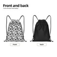 thumbnail image 4 of Bingfone Black White Halloween Drawstrings Backpacks Bags for Men Women Gym Drawstrings Bag-Medium, 4 of 8