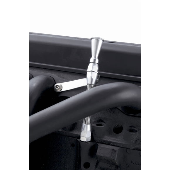 Lokar Performance Oil Dipstick ED-5002 For 1979 and Earlier Chevy Small Block; Push Into Block Drivers Side; Stainless Braided Outer Tube Housing; Aluminum