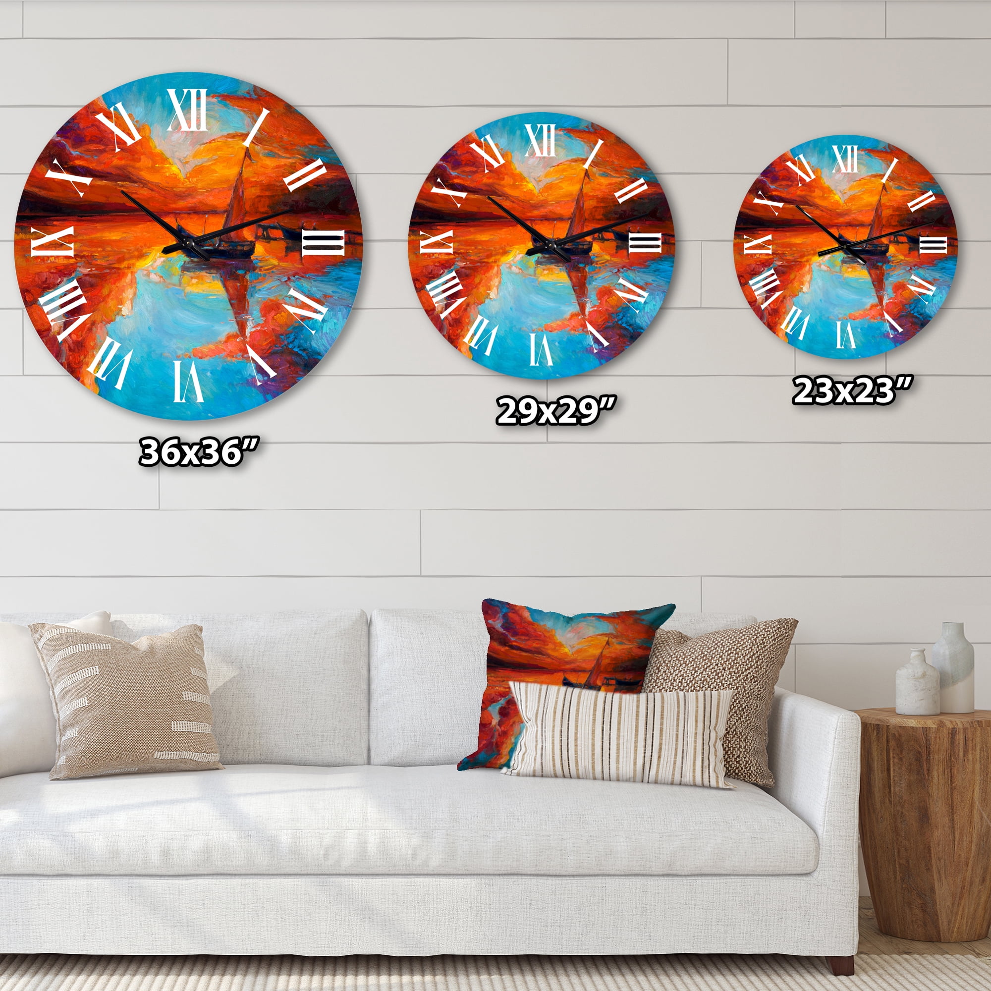 Designart 1 in Quartz Coastal Wall Clock