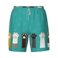 thumbnail image 4 of Lsque Mens Swim Trunks Cute Cat Paw And Dog Pattern - Bathing Suit Compression Liner - Beach Swim Shorts Swimwear - (S-3XL) - Stretch Quick Dry -Small, 4 of 9