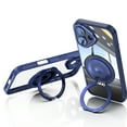 thumbnail image 2 of ELEHOLD Magnetic Case for iPhone 16, Compatible with Mag safe Accessory Adjustable Foldable 360° Ring Kickstand Camera Protector Shockproof Rugged Clear Case for iPhone 16,Blue, 2 of 7