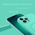thumbnail image 3 of TPU Wallet iPhone 13 Case, Card Holder Camera Protection Cover + Screen Protector, Push-able Card Slot Case Compatible with iPhone 13 Phone Case Girls Women -Green, 3 of 13
