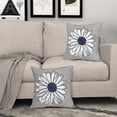 thumbnail image 3 of Navy Blue White Daisy Pillow Covers 18x18 Set of 2 Spring Summer Gray Grey Colored Decorative Throw Pillows Outdoor Modern Art Flower Pillowcase Square Linen Cushion Case for Home Sofa Couch Bed, 3 of 6