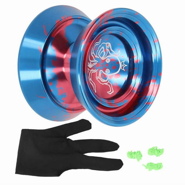 YoYo Ball Unresponsive Aluminum Alloy Advanced Fade Exquisite for Competition with Glove and 3Pcs Strings