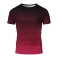 thumbnail image 4 of Letdown Men's Gradient Color T-Shirt, Lightweight Drop Shoulder Short Sleeve Tee, Casual Round Neck Basic Top (Hot Pink,XXXXL), 4 of 5
