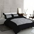 thumbnail image 2 of DNG Creations 5 Piece Two Tone Pinch Pleated Duvet Cover With Zipper Closure & Corner Ties 100% Egyptian Cotton ( Solid Black/ Silver - Oversized Queen ), 2 of 3