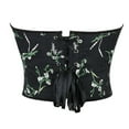 thumbnail image 4 of Corset Tops for Women Vintage Floral Bustier Lace Up Boned Overbust Lingerie Bodyshaper Top Bodysuit, 4 of 7