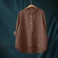 thumbnail image 2 of cfhntfmh Oversized Shirts for Women Loose Fall Collared Buttons down Blouses Comfy Long Sleeve Plain Tops, 2 of 5