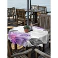 thumbnail image 2 of Outdoor Tablecloth with Umbrella Hole for Patio/Picnic/Party/Camping, Purple Grey Floral Waterproof Table Cloth Round Cover Washable, Botanical Leaves Spring Chic Flower (Dia 54"), 2 of 9