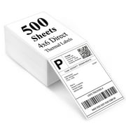 LotFancy 4x6 Thermal Labels Fanfold, 500 White Shipping Labels with Perforation