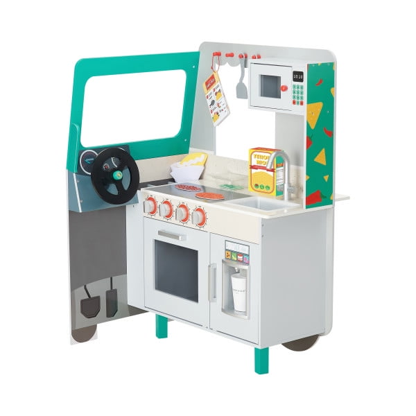Teamson Kids Mon Petit Assistant Ensemble de Jeu Camion Tacos pour Enfants avec Accessoires, Multicolore