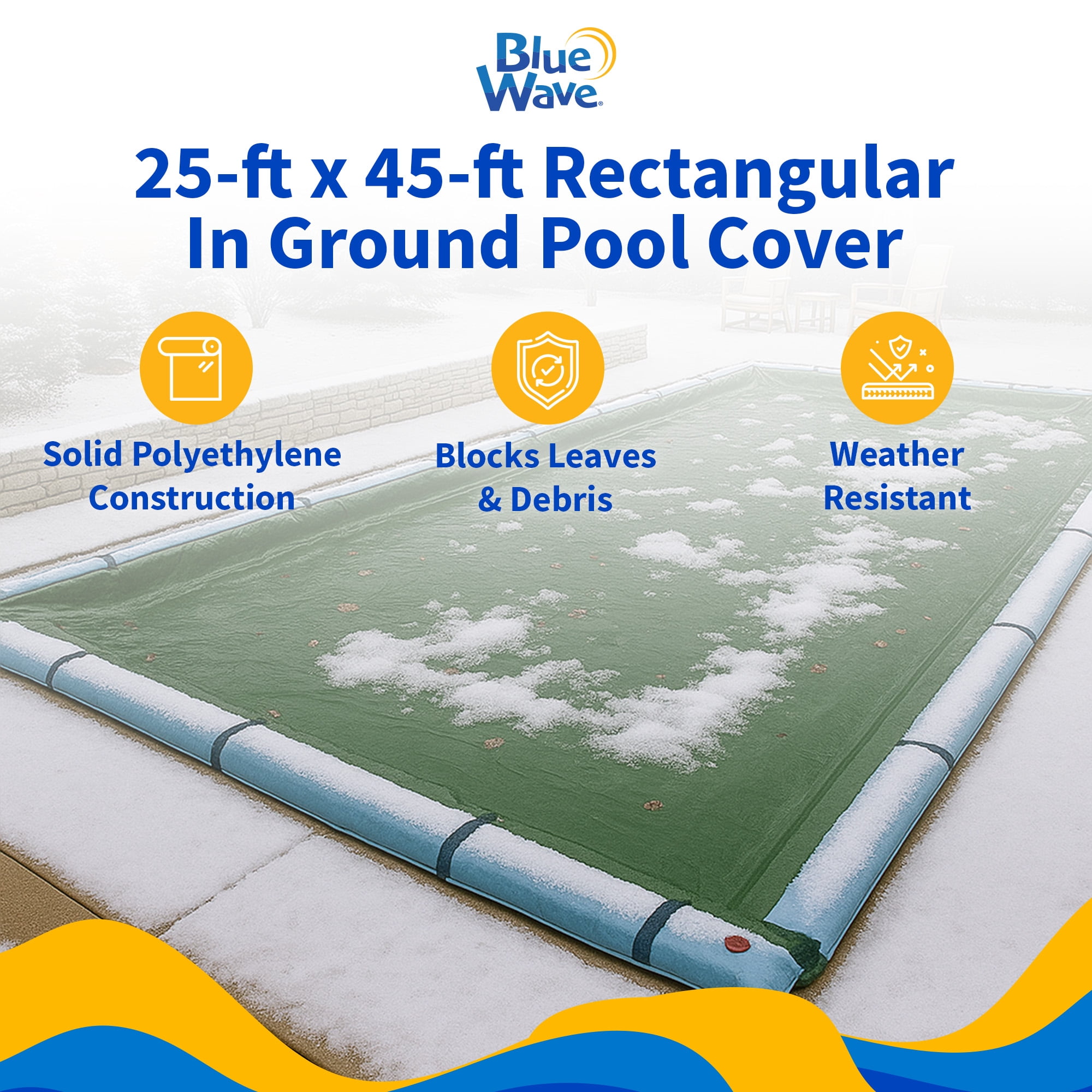 Blue Wave 25' x 45' 12-Year Rectangular In Ground Pool Winter Cover