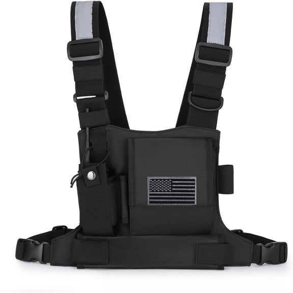Versatile Chest Bag Vest Rig For Two Way Radio Walkie Talkie Hands Freely Chest Pack