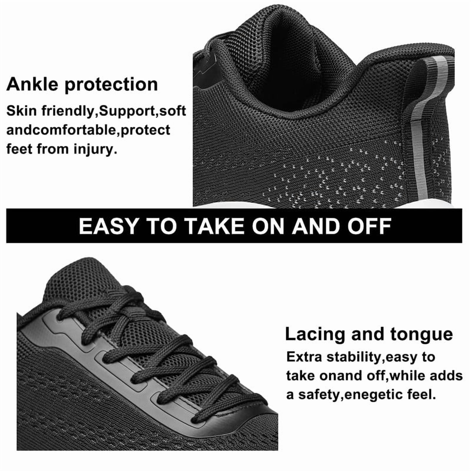YHOON Men's Walking Shoes Slip on Comfortable Lightweight Running Shoes Workout Training Sneakers Black Size 14