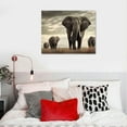 thumbnail image 4 of COMIO Elephant Picture Wall Art Grey Walking Animal Canvas Artwork Modern Landscape Painting Print Bedroom Bathroom Home Decor, 4 of 4