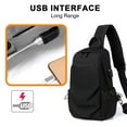 thumbnail image 4 of Mochila de hombro impermeable para el pecho, con USB, mochila pequeña de moda Oxford, bolso de hombro para el pecho, color negro, 4 of 5