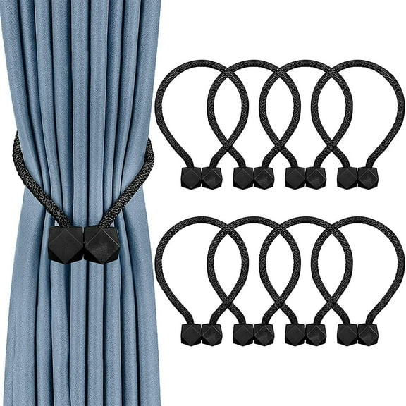 8 Pack Magnetic Curtain Tiebacks, European Style Convenient Drape Tie Backs, Decorative Drape Tie Backs Holdback Holder for Window Draperies，No Tools Required