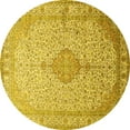 thumbnail image 1 of Ahgly Company Indoor Round Medallion Yellow Traditional Area Rugs, 8' Round, 1 of 4